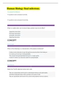 Human Biology final milestone. | SOPHIA PATHWAY