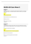 BUSN 420 Quiz Week 5 (2 Versions), BUSN 420 Week 8 Final Exam, DEVRY UNIVERSITY BUSN 420 WEEK QUIZ WITH LATEST SOLUTIONS