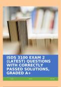 ISDS 3100 EXAM 2 (LATEST) QUESTIONS WITH CORRECTLY PASSED SOLUTIONS, GRADED A+