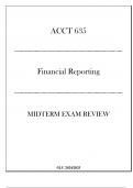 (LU) ACCT 635 Financial Reporting - Midterm Exam Review 20242025.