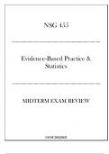 (UOP) NSG 445 Evidence Based Practice & Statistics - Midterm Exam Review 20242025.