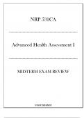 (UOP) NRP 531CA Advanced Health Assessment I - Midterm Exam Review 20242025