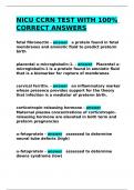 NICU CCRN TEST WITH 100- CORRECT ANSWERS.