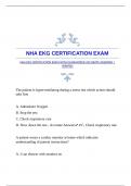 NHA EKG CERTIFICATION EXAM WITH GUARANTEED ACCURATE ANSWERS |VERIFIED