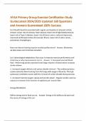 AFAA Primary Group Exercise Certification Study Guide;Latest 2024/2025 Updated 160 Questions and Answers Guaranteed 100% Success.