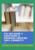 FIN 446 EXAM 2 QUESTIONS & ANSWERS VERIFIED 100% CORRECT!!