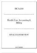 (GCU) HCA-240 Health Care Accounting & Billing - Final Exam Review 20242025.