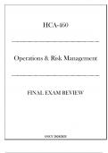 (GCU) HCA-460 Operations & Risk Management - Final Exam Review 20242025.