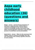 Aepa early childhood education (36)(questions and answers).