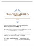 INDIANA FOR-HIRE LICENSE EXAM 20242025 WITH GUARANTEED ACCURATE ANSWERS