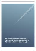 Mock OPD Board Certification Exam (2024) || With Questions & All Accurate Solutions (Graded A+)