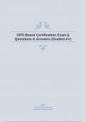 OPD Board Certification Exam || Questions & Answers (Graded A+)