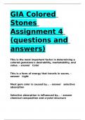 GIA Colored Stones Assignment 4 (questions and answers)