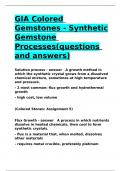 GIA Colored Gemstones - Synthetic Gemstone Processes(questions and answers).