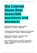 Gia Colored Stone final exam(464 questions and answers).