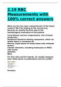 2.19 RBC Measurements with 100- correct answers.