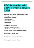 RBC Anomalies with 100- correct answers 2024