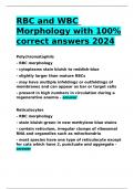 RBC and WBC Morphology with 100- correct answers 2024