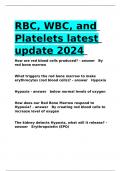 RBC, WBC, and Platelets latest update 2024.