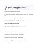  Tdlr barber class A Prep Exam Questions And 100% Accurate Answers.