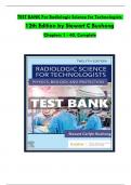 TEST BANK For Radiologic Science for Technologists, 12th Edition by Stewart C Bushong, Verified Chapters 1 - 40, Complete Newest Version