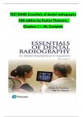 Test Bank For Essentials of Dental Radiography for Dental Assistants and Hygienists 10th Edition By Evelyn Thomson, Orlen Johnson (All Chapters, 100% Original Verified, A+ Grade)