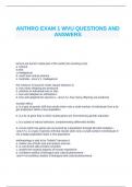 ANTHROPOLOGY EXAM 1 WVU QUESTIONS AND ANSWERS