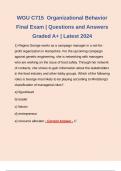 BUNDLE for WGU C715 Organizational Behavior Final Exam | Questions and Answers Graded and Rated A+ | Latest 2024