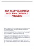 CGA EXACT QUESTIONS WITH 100- CORRECT ANSWERS.