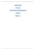 AQA 2024 A-level FURTHER MATHEMATICS 7367/1 Paper 1