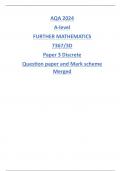 AQA 2024 A-level FURTHER MATHEMATICS 7367/3D Paper 3 Discrete Question paper and Mark scheme Merged