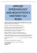 APPLIED EPIDEMIOLOGY AND BIOSTATISTICS MIDTERM 522 RUSH