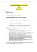 NUR 2063 Pathophysiology Exam 1 Study Guide Exam MODULE 1-3; RASMUSSEN COLLEGE(latest study guide)