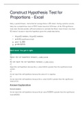 STATISTICS MISC - Construct Hypothesis Test for Proportions - Excel