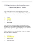 NURS 404 Cardiovascular System Quiz 2020 – Chamberlain College of Nursing