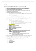 NURS 4280Unit 2 Exam Community Study Guide. GRADED A