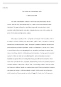 Culture_plays_a_huge_role_on_how_people_communicate_with_one_another__it_be_verbal_or_nonverba  COM 200  The Culture and Communication paper  Communication 200  The mark of an influential culture is evident in the society that displays the said Culture. T