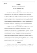 MGT_435_Final_Paper.docx  MGT 435  McDonald's  The University of Arizona Global Campus MGT 435: Organizational Change   McDonald's  McDonald's is one of the most well-known fast-food corporations worldwide, but not all of the notoriety is good. M