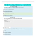 NR 322 PHARMACOLOGY 1 & 2 QUESTIONS  | GRADED A