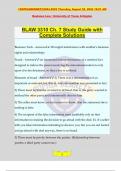 BLAW 3310 Ch. 7 Study Guide with Complete Solutions