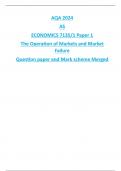 AQA 2024 AS ECONOMICS 7135/1 Paper 1 The Operation of Markets and Market Failure Question paper and Mark scheme Merged