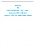 AQA 2024 AS ENGLISH LANGUAGE 7701/1 Paper 1 Language and the individual Question Paper and Mark scheme Merged