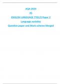 AQA 2024 AS ENGLISH LANGUAGE 7701/2 Paper 2 Language varieties Question paper and Mark scheme Merged