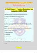 BTE 450 Exam 2 Practice Questions and Answers (100% Pass)