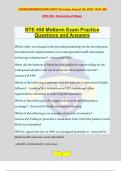 BTE 450 Midterm Exam Practice Questions and Answers