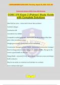 COSC 275 Exam 2 (Palmer) Study Guide with Complete Solutions