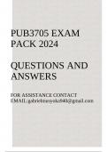 PUB3705 Exam pack 2024(Questions and answers)