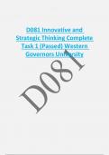 D081 Innovative and  Strategic Thinking Complete  Task 1 (Passed) Western  Governors University 