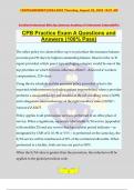 CPB Practice Exam A Questions and Answers (100% Pass)