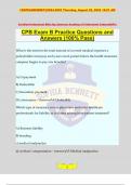 CPB Exam B Practice Questions and Answers (100% Pass)